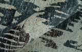9x12 Hand Knotted Ivory, Teal and Brown Contemporary Style Recycled Silk Area Rug
