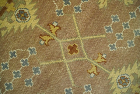 9x12 Hand Knotted Light Rust and Blue Traditional Wool Area Rug, Kids, Living Room and Bedroom Rug | AC38912