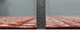 9x12 Hand Knotted Maroon and White Modern Contemporary Southwestern Tribal Trellis Recycled Silk Area Rug