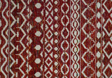 9x12 Hand Knotted Maroon and White Modern Contemporary Southwestern Tribal Trellis Recycled Silk Area Rug