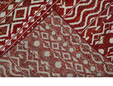 9x12 Hand Knotted Maroon and White Modern Contemporary Southwestern Tribal Trellis Recycled Silk Area Rug