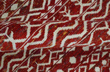 9x12 Hand Knotted Maroon and White Modern Contemporary Southwestern Tribal Trellis Recycled Silk Area Rug