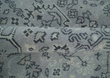 9x12 Hand Knotted Silver, Ivory and Charcoal Traditional Antique Style Wool Rug