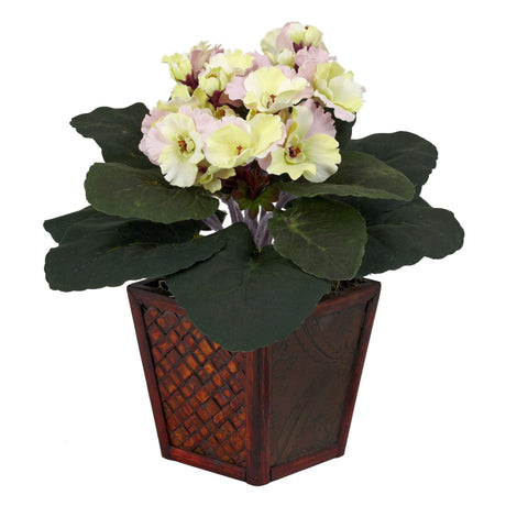 African Violet w/Vase Silk Plant (Set of 2)-Parc Decor