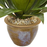 Agave in Glazed Clay Pot-Parc Decor