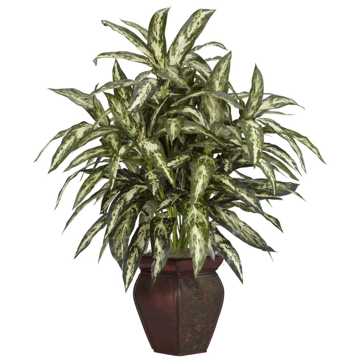 Aglonema w/Decortaive Vase Silk Plant-Parc Decor