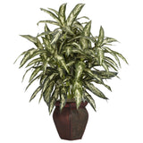 Aglonema w/Decortaive Vase Silk Plant-Parc Decor
