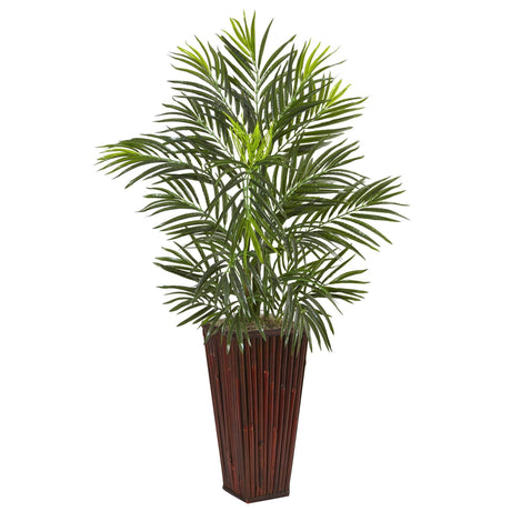 Areca Palm in Bamboo Planter-Parc Decor