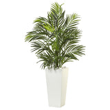 Areca Palm in White Square Planter UV Safe-Parc Decor