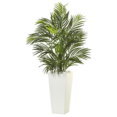 Areca Palm in White Square Planter UV Safe-Parc Decor