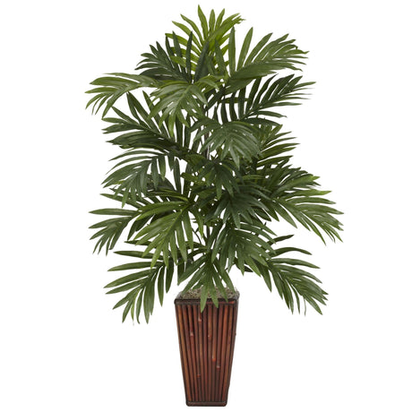 Areca Palm w/Bamboo Vase Silk Plant-Parc Decor