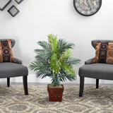 Areca Palm w/Wicker Basket Silk Plant-Parc Decor