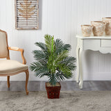 Areca Palm w/Wicker Basket Silk Plant-Parc Decor