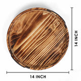 Aria Scorched Wood Serving Tray with Handles-Parc Decor
