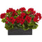 Artificial Geranium in Rectangular Planter UV Resistant (Indoor/Outdoor)-Parc Decor