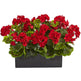 Artificial Geranium in Rectangular Planter UV Resistant (Indoor/Outdoor)-Parc Decor