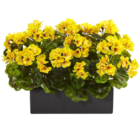 Artificial Geranium in Rectangular Planter UV Resistant (Indoor/Outdoor)-Parc Decor