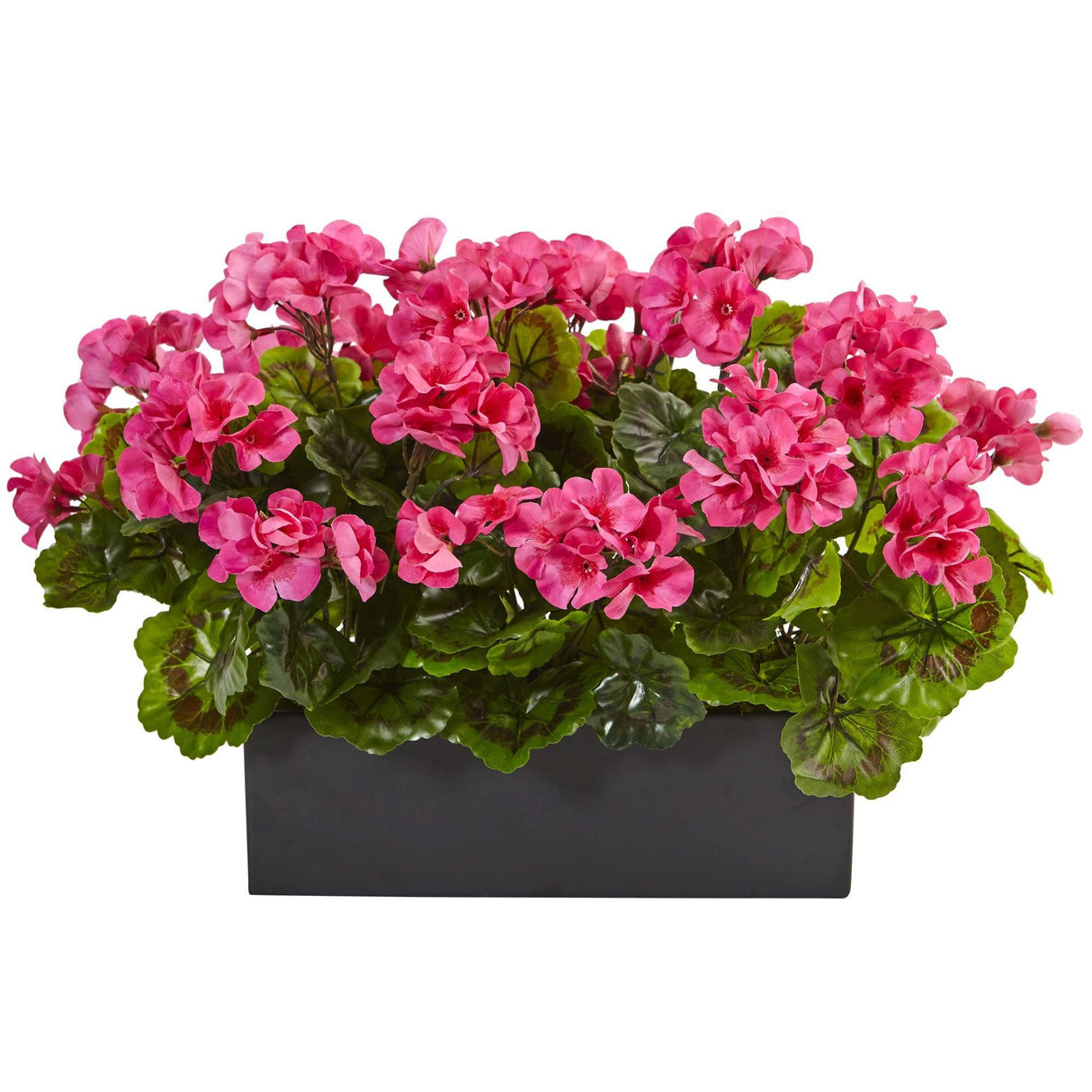 Artificial Geranium in Rectangular Planter UV Resistant (Indoor/Outdoor)-Parc Decor