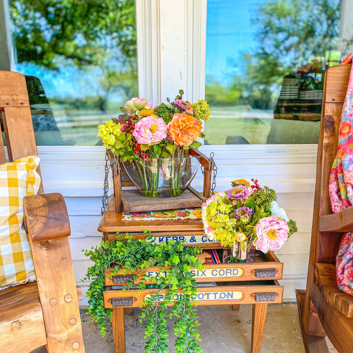 Artificial Peony Arrangement-Parc Decor