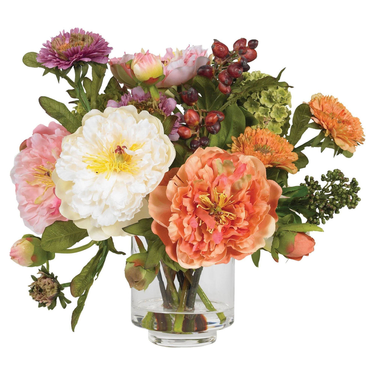 Artificial Peony Arrangement-Parc Decor