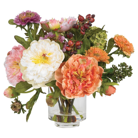 Artificial Peony Arrangement-Parc Decor