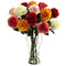 Assorted Blooming Roses w/Vase-Parc Decor