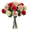 Assorted Blooming Roses w/Vase-Parc Decor