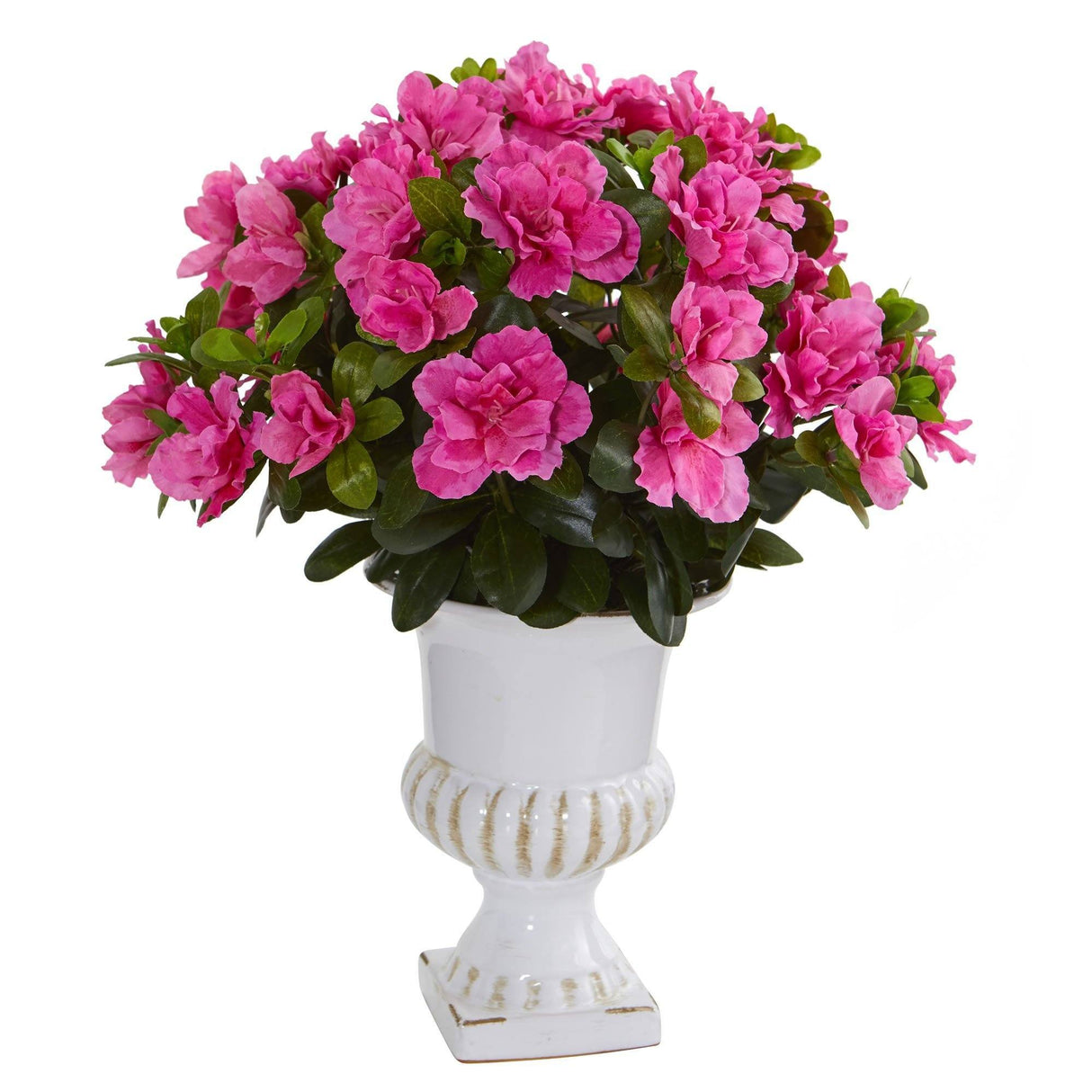 Azalea Artificial Plant in White Urn-Parc Decor