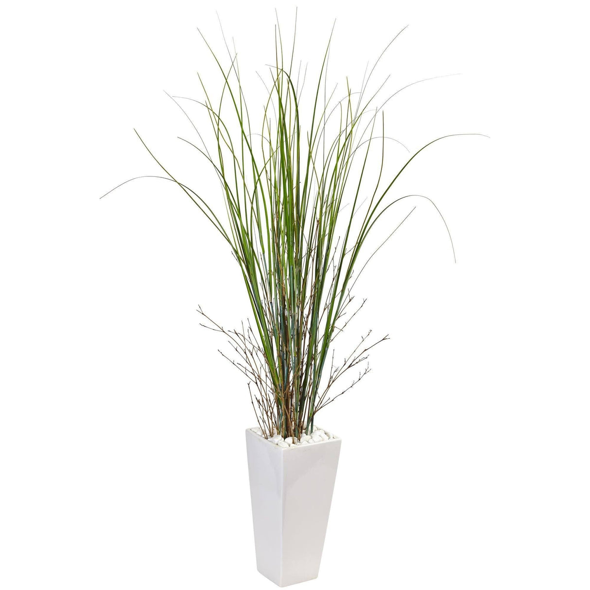 Bamboo Grass in White Tower Ceramic-Parc Decor