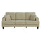 Beige 3 Piece Set Comfy Sofa Couch 3-Seater & Loveseat Sofa with Storage Ottoman with USB-Parc Decor