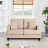 Beige 3-Piece Sofa Set with Storage Ottoman & USB Charging-Parc Decor