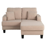 Beige 3-Piece Sofa Set with Storage Ottoman & USB Charging-Parc Decor
