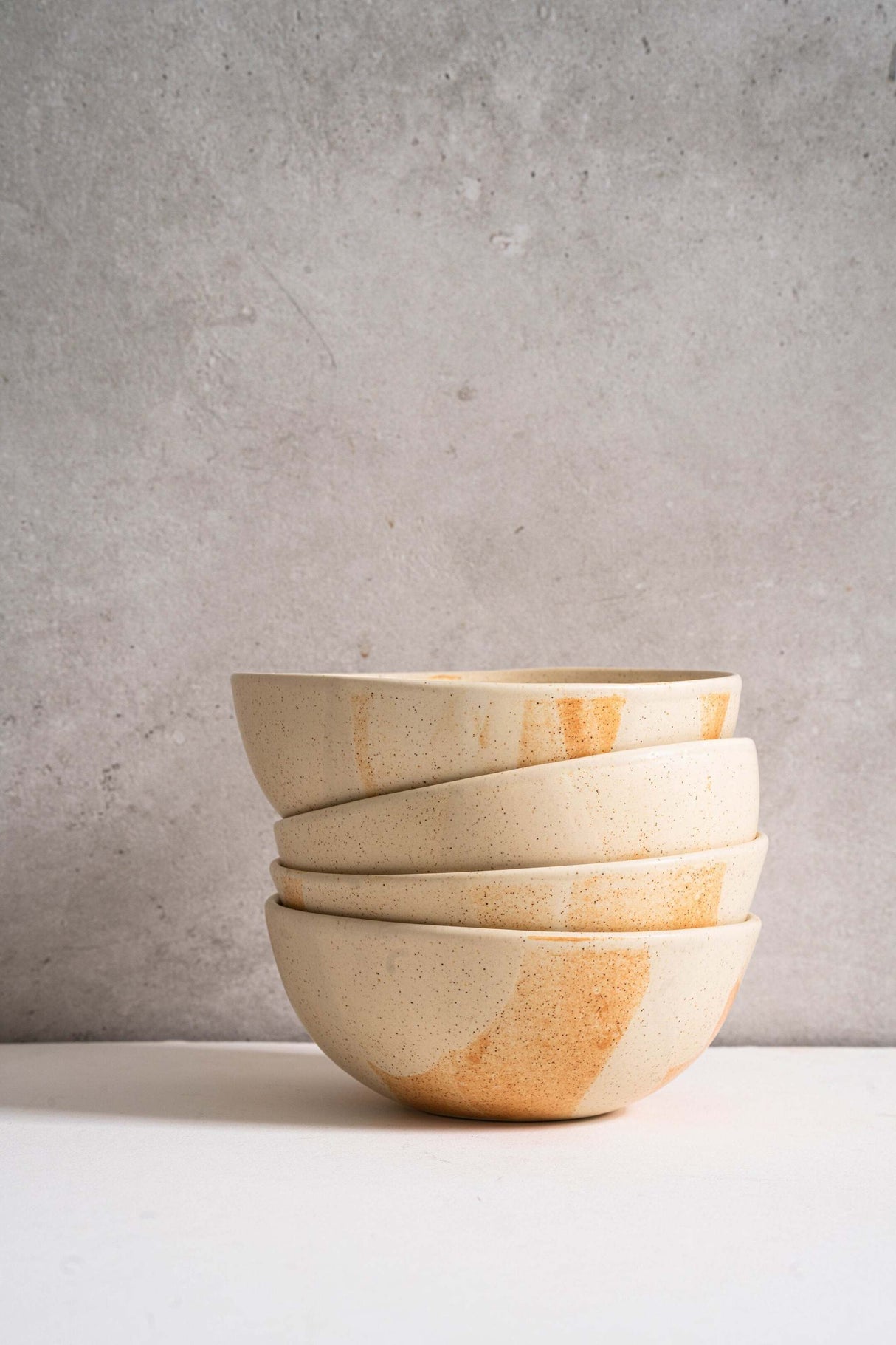 Beige Matte Stoneware Bowl-Parc Decor