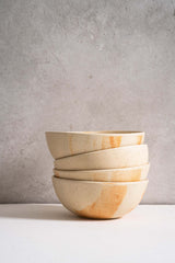 Beige Matte Stoneware Bowl-Parc Decor