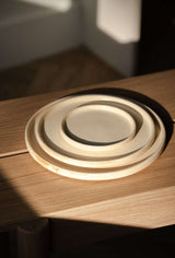 Beige Matte Stoneware Dinner Plates-Parc Decor