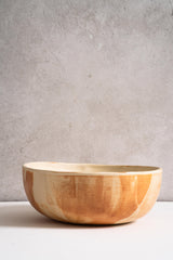 Beige Matte Stoneware Salad Serving Bowl-Parc Decor