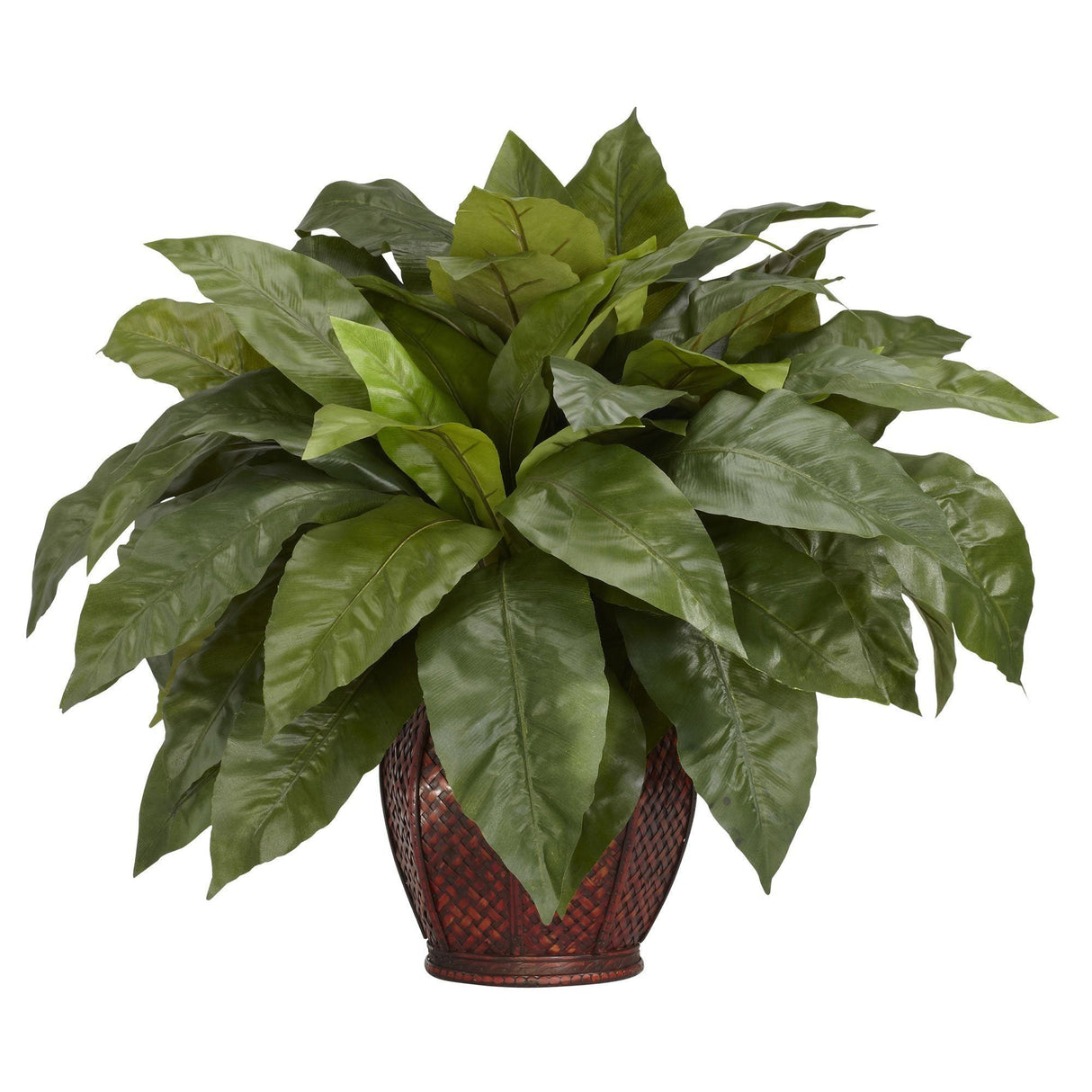 Birdsnest Fern w/Decorative Vase Silk Plant-Parc Decor