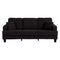 Black 3 Piece Set Comfy Sofa Couch 3-Seater & Loveseat Sofa with Storage Ottoman for Living Room with USB, Side Pockets, Pillows included-Parc Decor