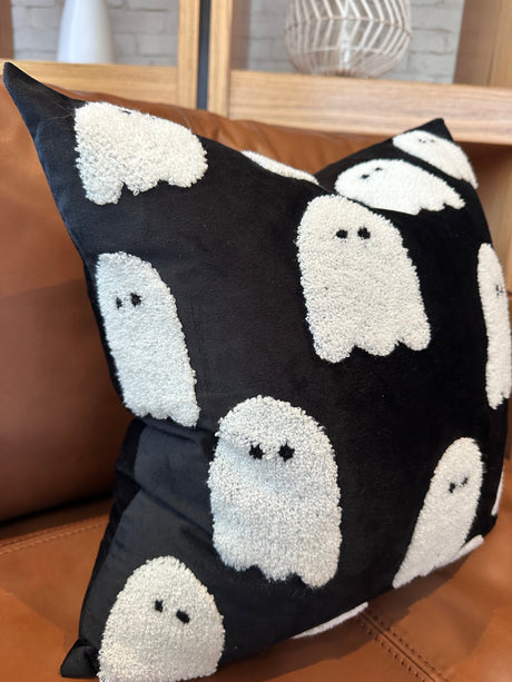 Black Ghost Pillow Cover-Parc Decor