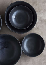 Black Matte Stoneware Bowl-Parc Decor