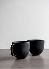 Black Matte Stoneware Coffee Mug-Parc Decor