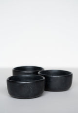 Black Matte Stoneware Pinch Bowl-Parc Decor