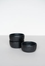 Black Matte Stoneware Pinch Bowl-Parc Decor
