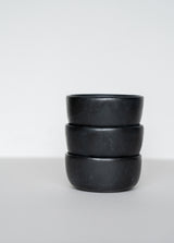 Black Matte Stoneware Pinch Bowl-Parc Decor