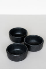 Black Matte Stoneware Pinch Bowl-Parc Decor