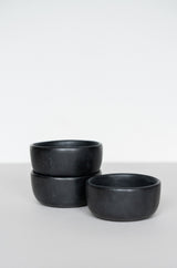 Black Matte Stoneware Pinch Bowl-Parc Decor