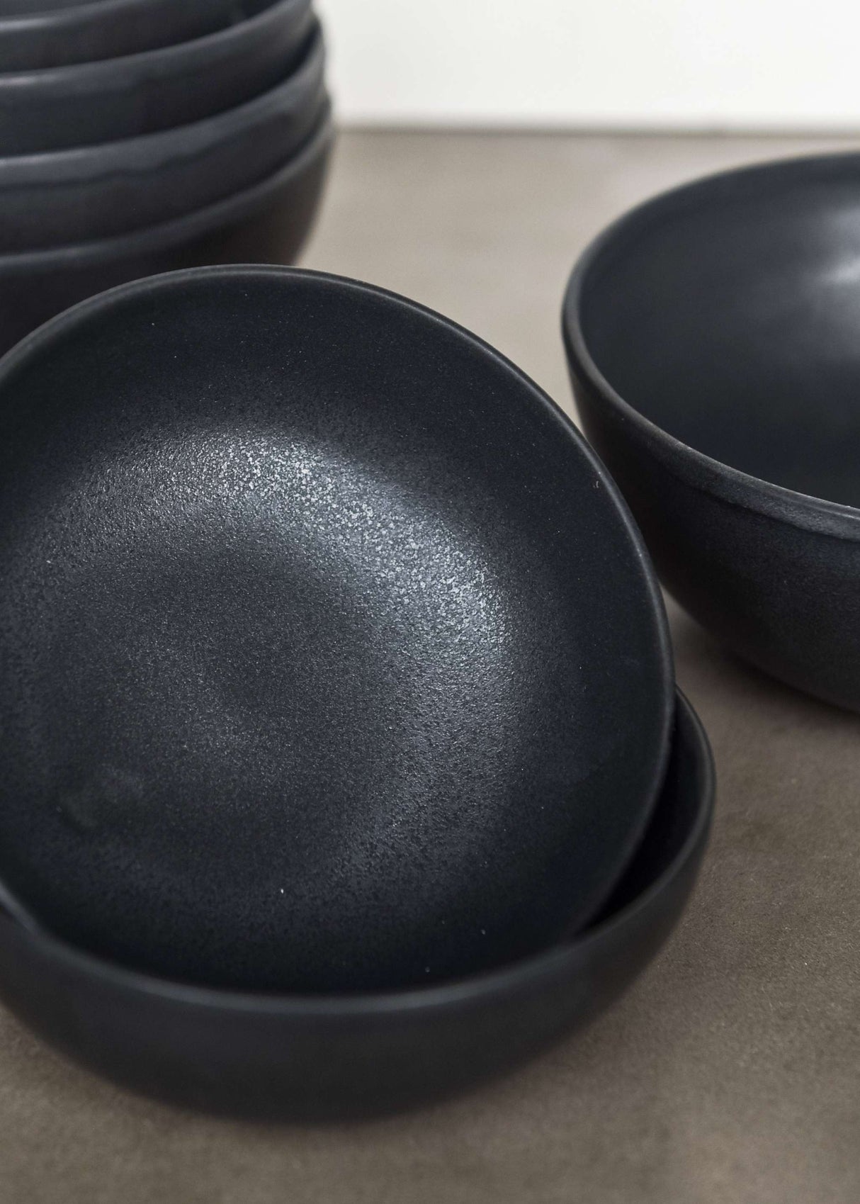Black Mini Bowl - Handmade Stoneware Black Matte Sauce Bowl-Parc Decor
