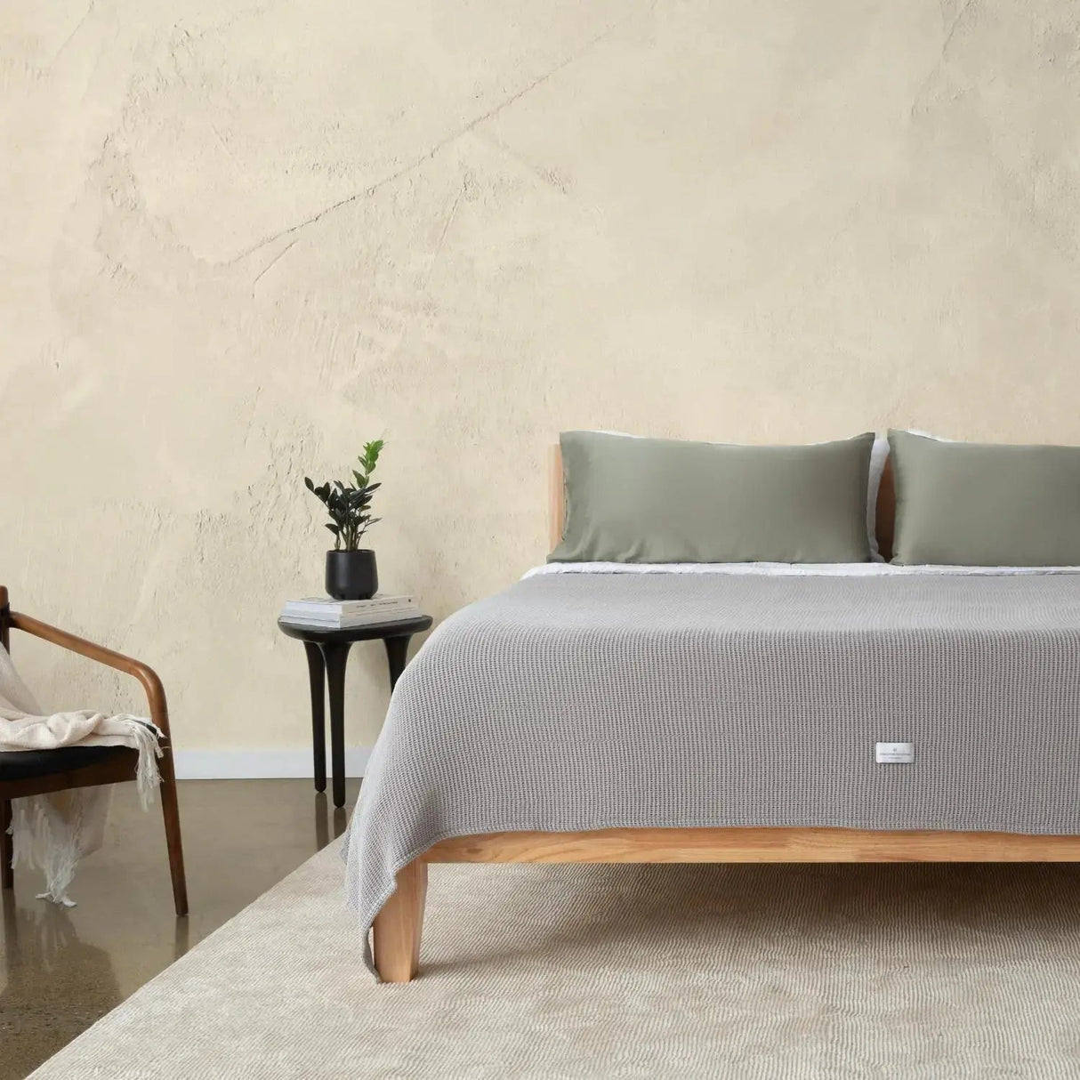 Blissful Bamboo Waffle Throw Blanket-Parc Decor