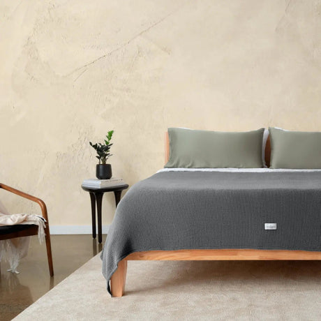 Blissful Bamboo Waffle Throw Blanket-Parc Decor