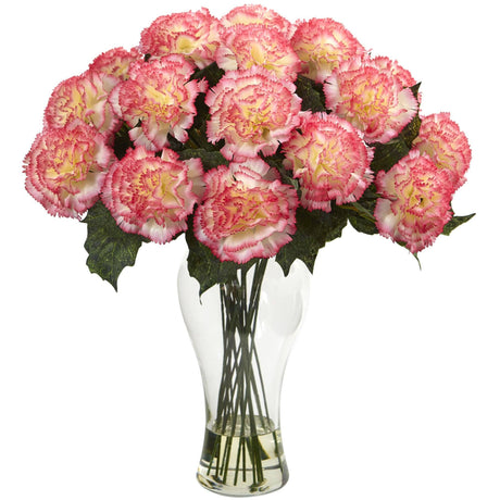 Blooming Carnation Arrangement w/Vase-Parc Decor